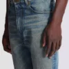 Smal jeans med raka ben i vintage-denim