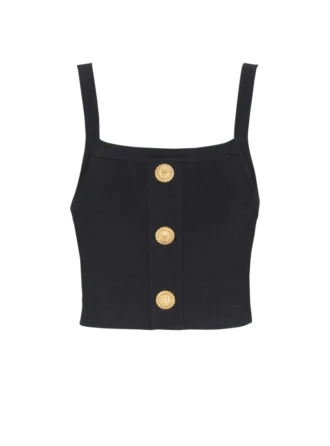 Stickad bralette-top med knappar