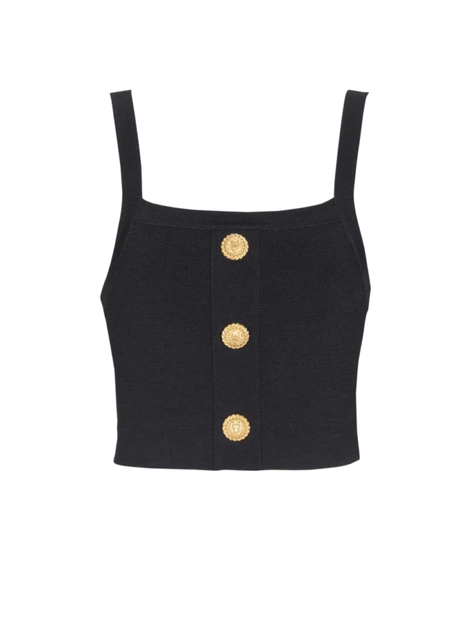 Stickad bralette-top med knappar Stickad bralette-top med knappar