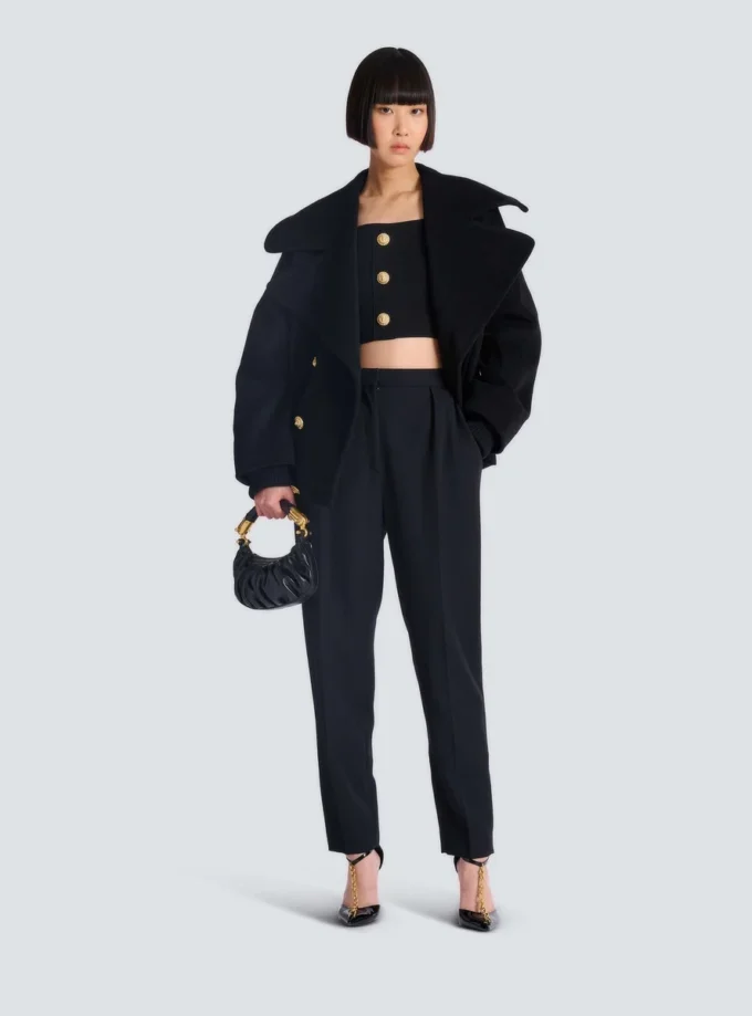 Stickad bralette-top med knappar Stickad bralette-top med knappar