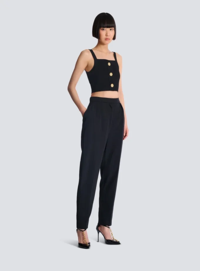 Stickad bralette-top med knappar Stickad bralette-top med knappar