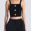 Stickad bralette-top med knappar Stickad bralette-top med knappar