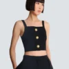 Stickad bralette-top med knappar Stickad bralette-top med knappar
