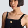 Stickad bralette-top med knappar Stickad bralette-top med knappar