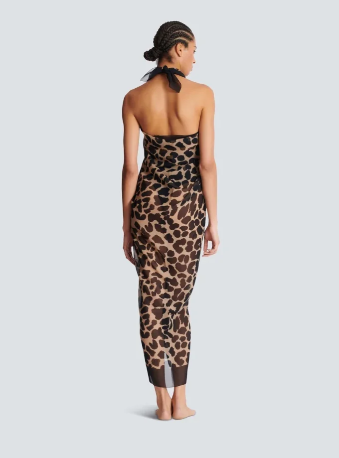 Strandskjorta med leopardmönster