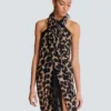 Strandskjorta med leopardmönster