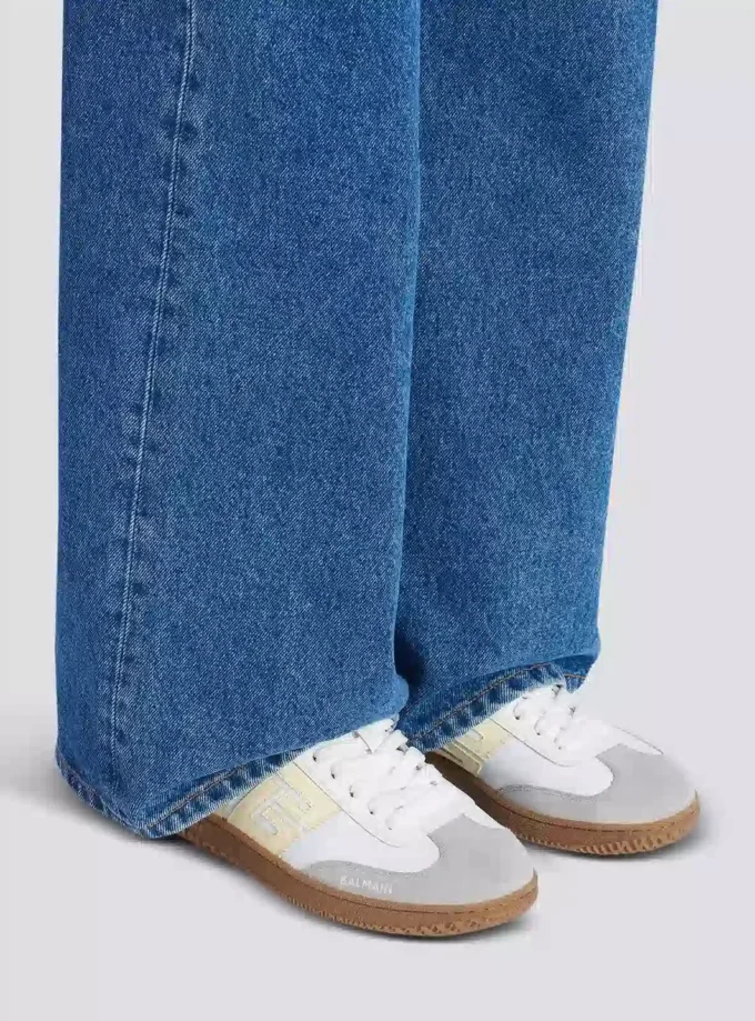Swan-träningsskor i kalvskinn och nylon Swan-träningsskor i kalvskinn och nylon