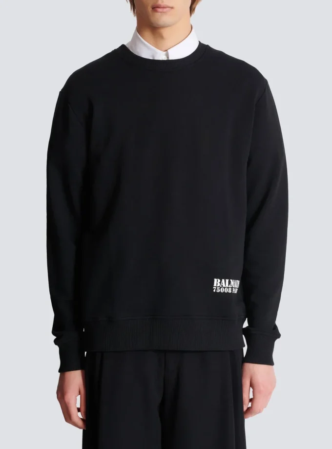 Sweatshirt med liten Balmain-stämpel Sweatshirt med liten Balmain-stämpel