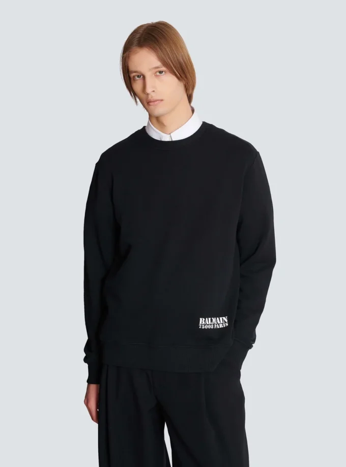 Sweatshirt med liten Balmain-stämpel Sweatshirt med liten Balmain-stämpel