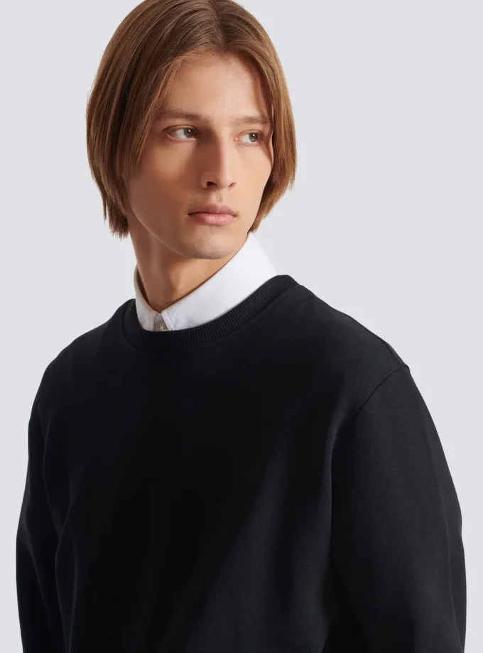 Sweatshirt med liten Balmain-stämpel Sweatshirt med liten Balmain-stämpel