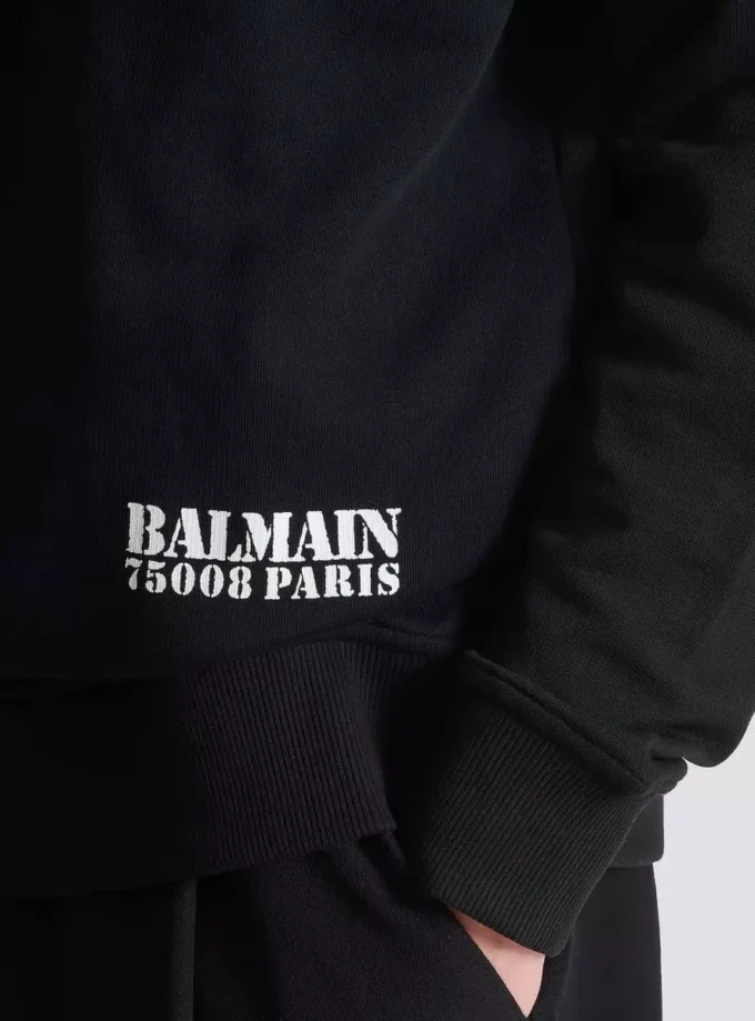 Sweatshirt med liten Balmain-stämpel Sweatshirt med liten Balmain-stämpel