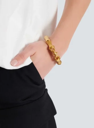 Sync-armband i mässing med bambumönster