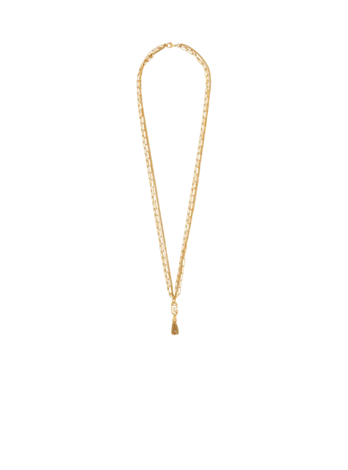 Sync guldfärgat långt halsband i mässing