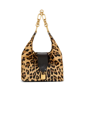 Sync Hobo läderväska med leopardmönster
