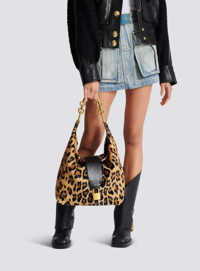 Sync Hobo läderväska med leopardmönster Sync Hobo läderväska med leopardmönster