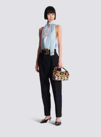 Sync Mini-väska med broderat leopardmönster