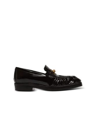 Synkroniserade glaserade läderloafers