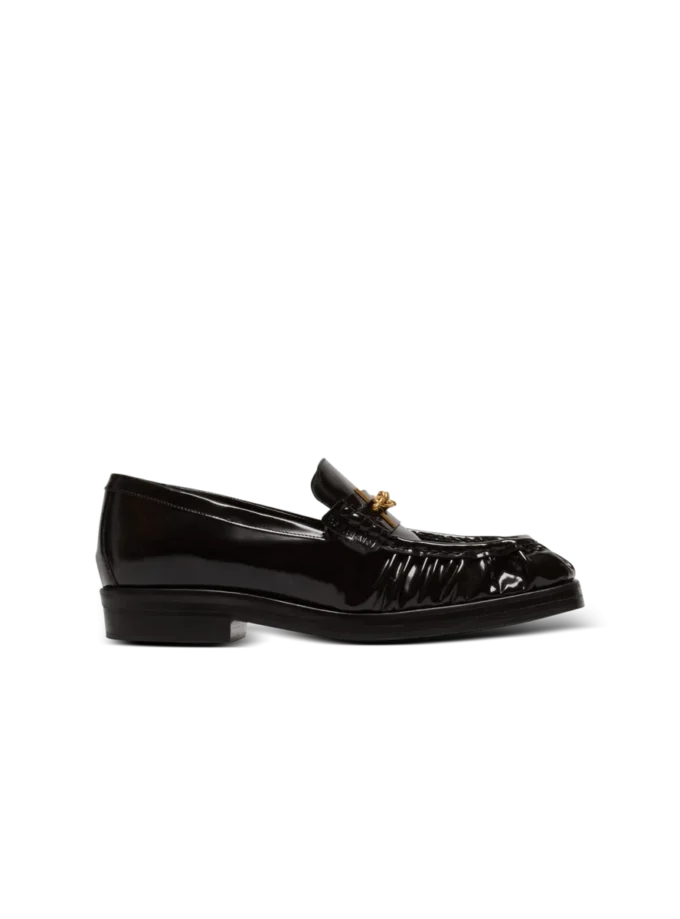 Synkroniserade glaserade läderloafers