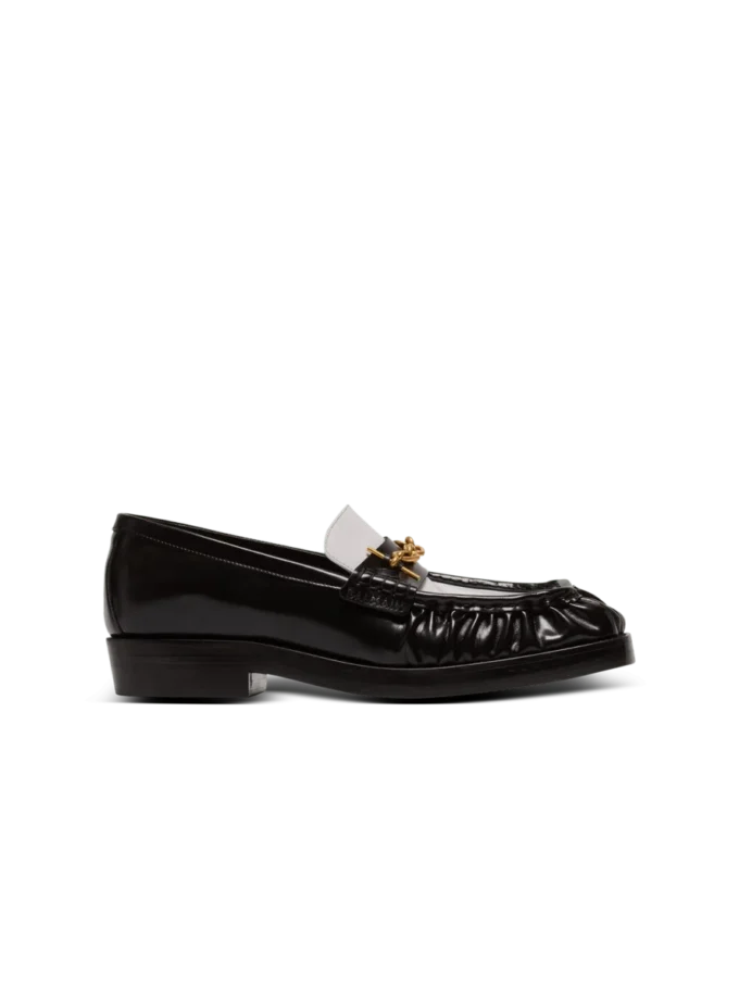 Synkroniserade glaserade läderloafers