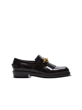 Synkroniserade glaserade läderloafers