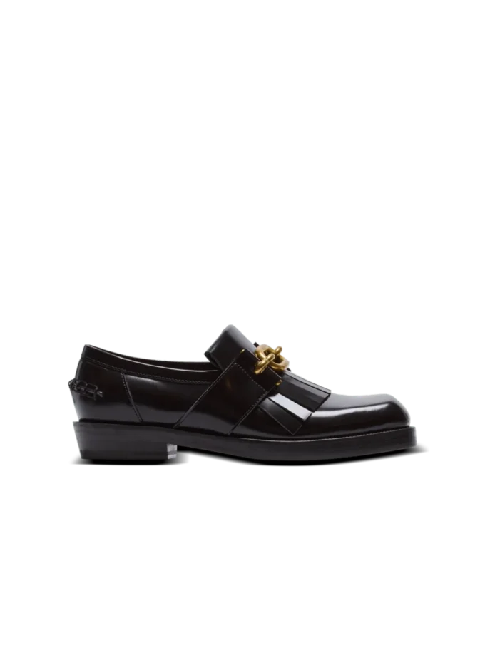 Synkroniserade glaserade läderloafers