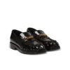 Synkroniserade glaserade läderloafers