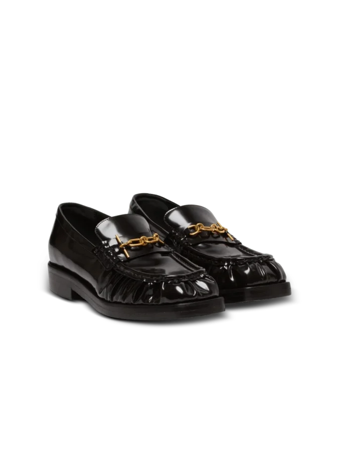 Synkroniserade glaserade läderloafers