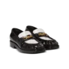 Synkroniserade glaserade läderloafers