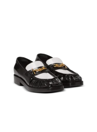 Synkroniserade glaserade läderloafers