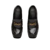 Synkroniserade glaserade läderloafers