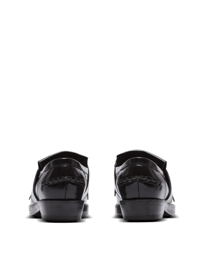Synkroniserade glaserade läderloafers