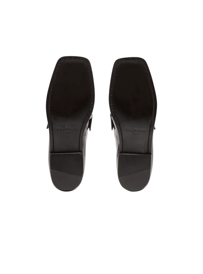 Synkroniserade glaserade läderloafers