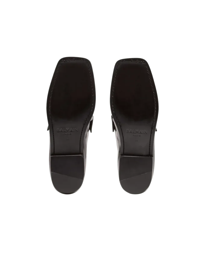 Synkroniserade glaserade läderloafers