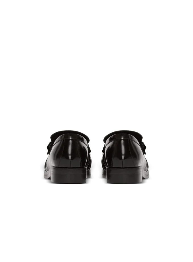 Synkroniserade glaserade läderloafers