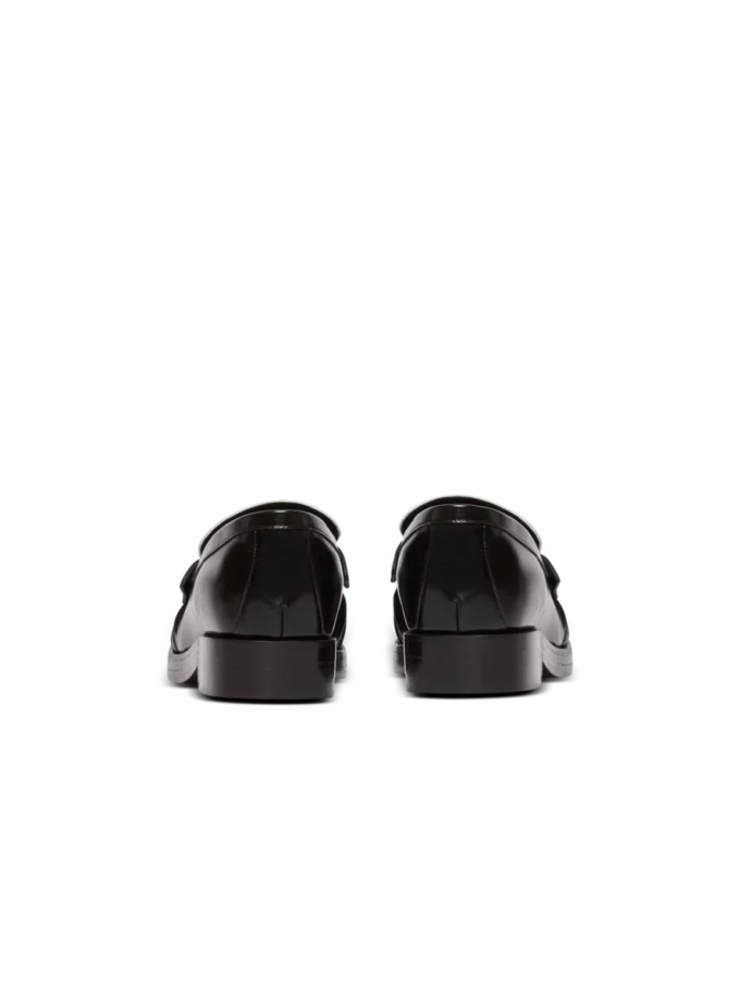 Synkroniserade glaserade läderloafers