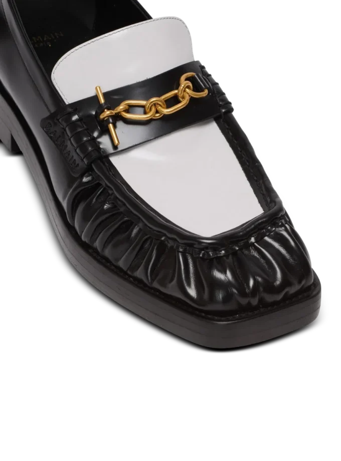 Synkroniserade glaserade läderloafers