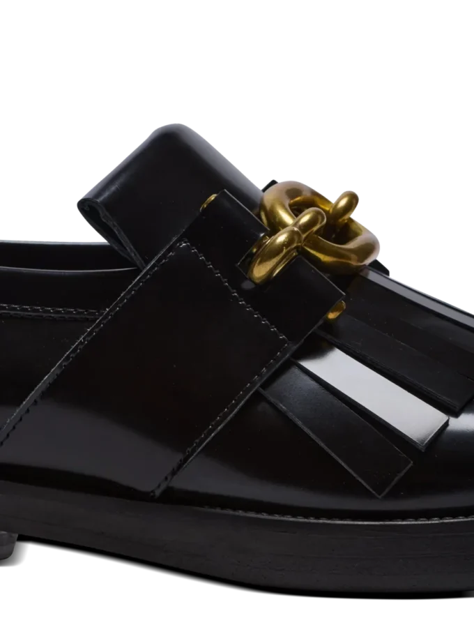 Synkroniserade glaserade läderloafers