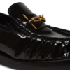 Synkroniserade glaserade läderloafers