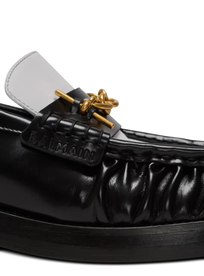 Synkroniserade glaserade läderloafers