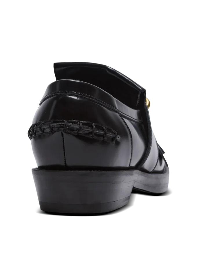 Synkroniserade glaserade läderloafers