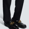 Synkroniserade glaserade läderloafers