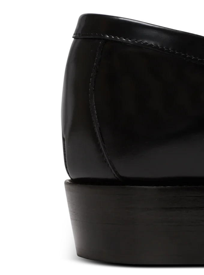 Synkroniserade glaserade läderloafers