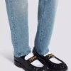 Synkroniserade glaserade läderloafers