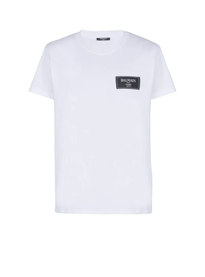 T-shirt med Balmain Couture-etikett T-shirt med Balmain Couture-etikett