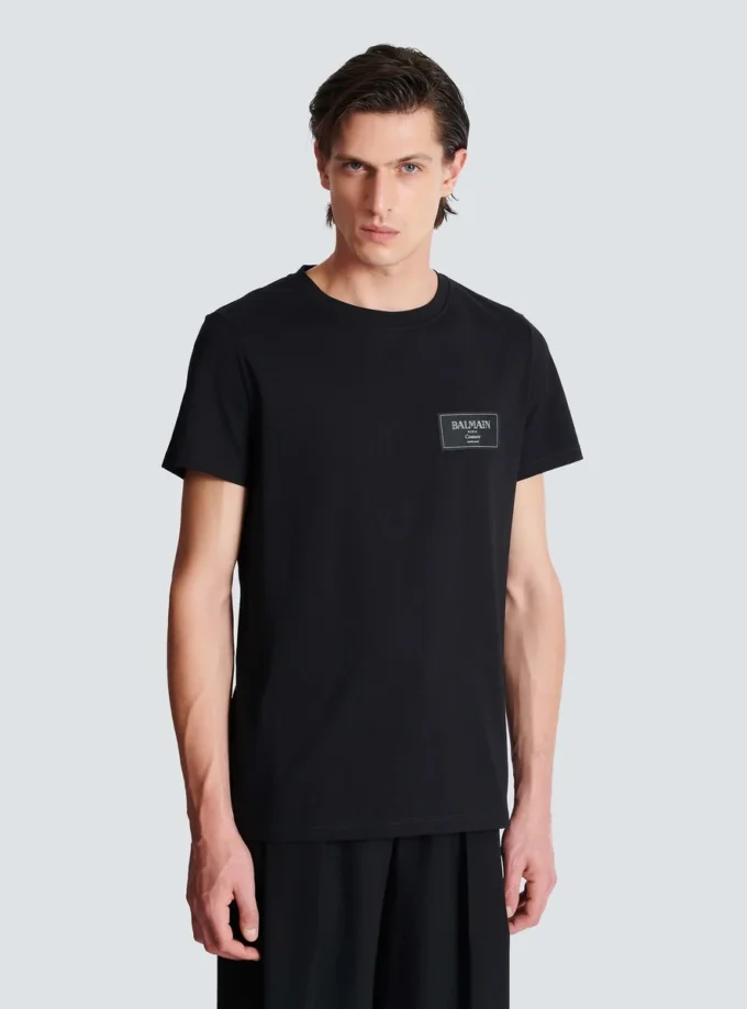 T-shirt med Balmain Couture-etikett T-shirt med Balmain Couture-etikett