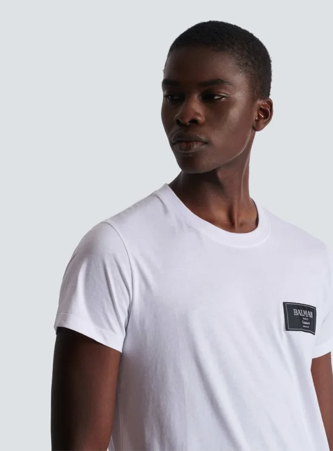 T-shirt med Balmain Couture-etikett T-shirt med Balmain Couture-etikett