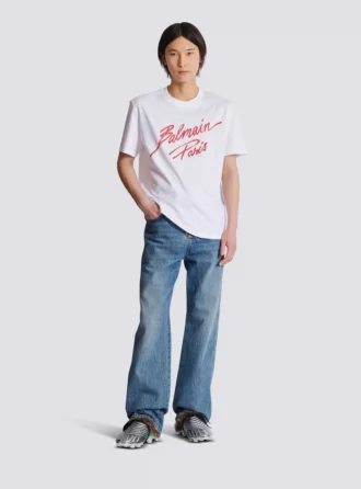 T-shirt med Balmain Lipstick-tryck