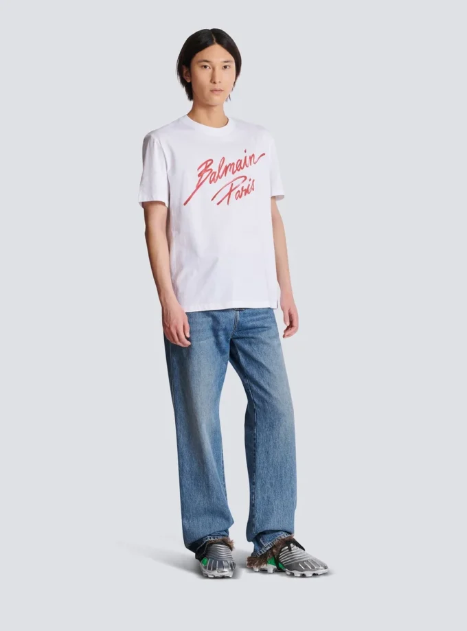 T-shirt med Balmain Lipstick-tryck T-shirt med Balmain Lipstick-tryck