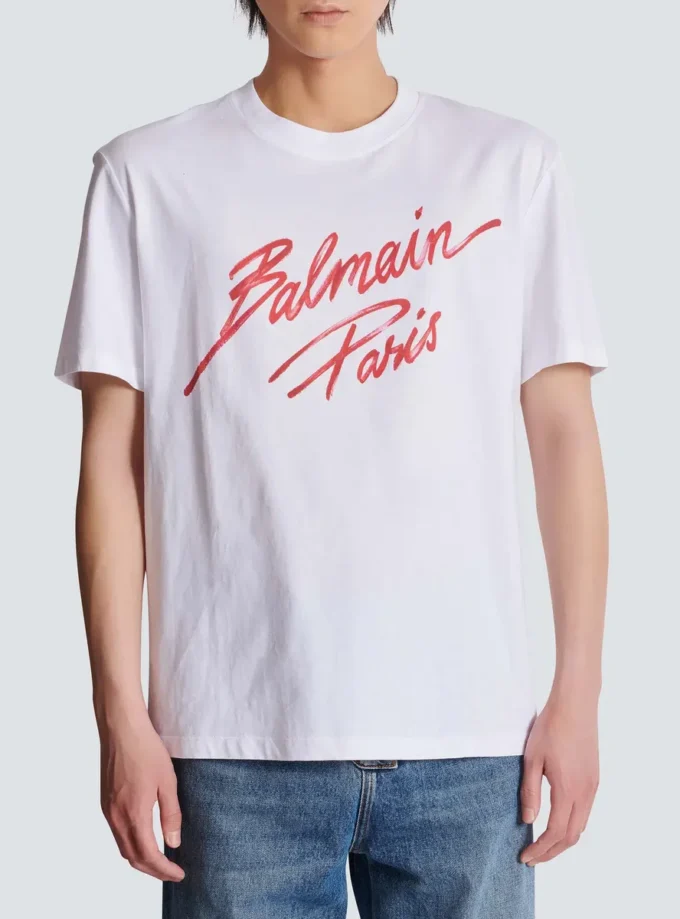 T-shirt med Balmain Lipstick-tryck T-shirt med Balmain Lipstick-tryck