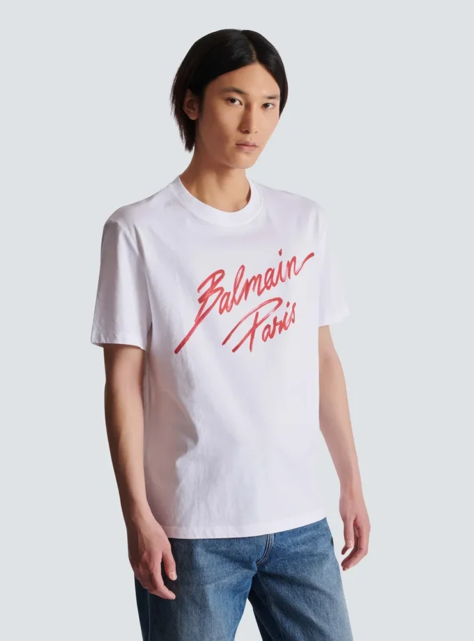 T-shirt med Balmain Lipstick-tryck T-shirt med Balmain Lipstick-tryck